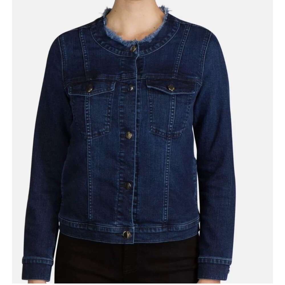 7 for All Mankind Jen 7 Collarless Jean Jacket, Womens size 2X, $224 Retail-NWT